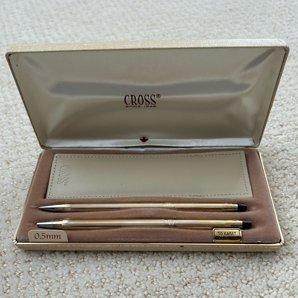 Vintage Cross 10k Gold Filled Pen and Pencil Set